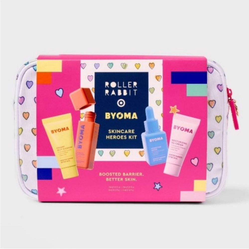Roller Rabbit x Byoma Skincare Heroes Kit - Hearts Travel Pouch